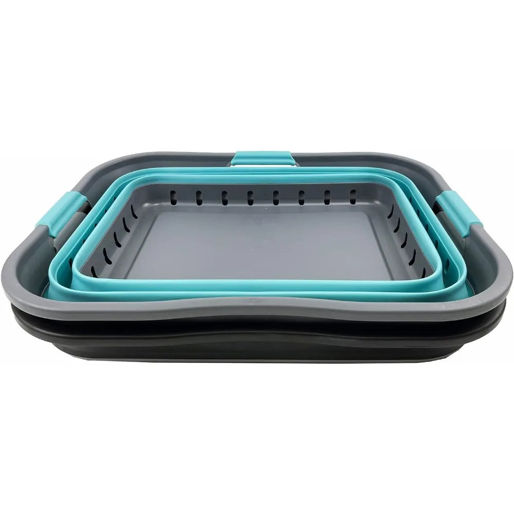 Collapsible Plastic Laundry Basket - Storage Container/Organizer