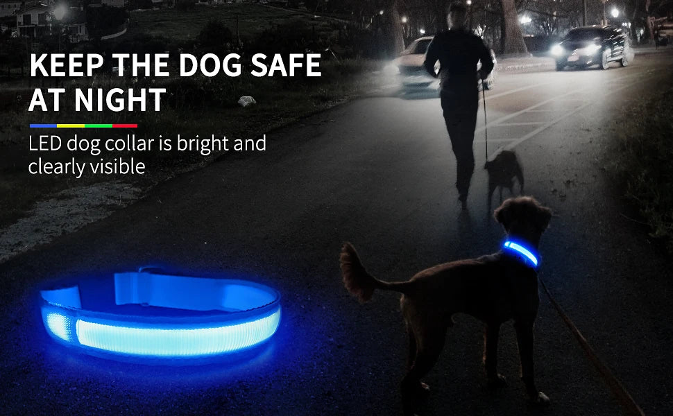 Dog Collar illuminating Dog Collar, Waterproof, Safety Collars