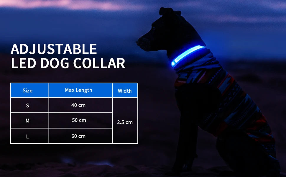 Dog Collar illuminating Dog Collar, Waterproof, Safety Collars