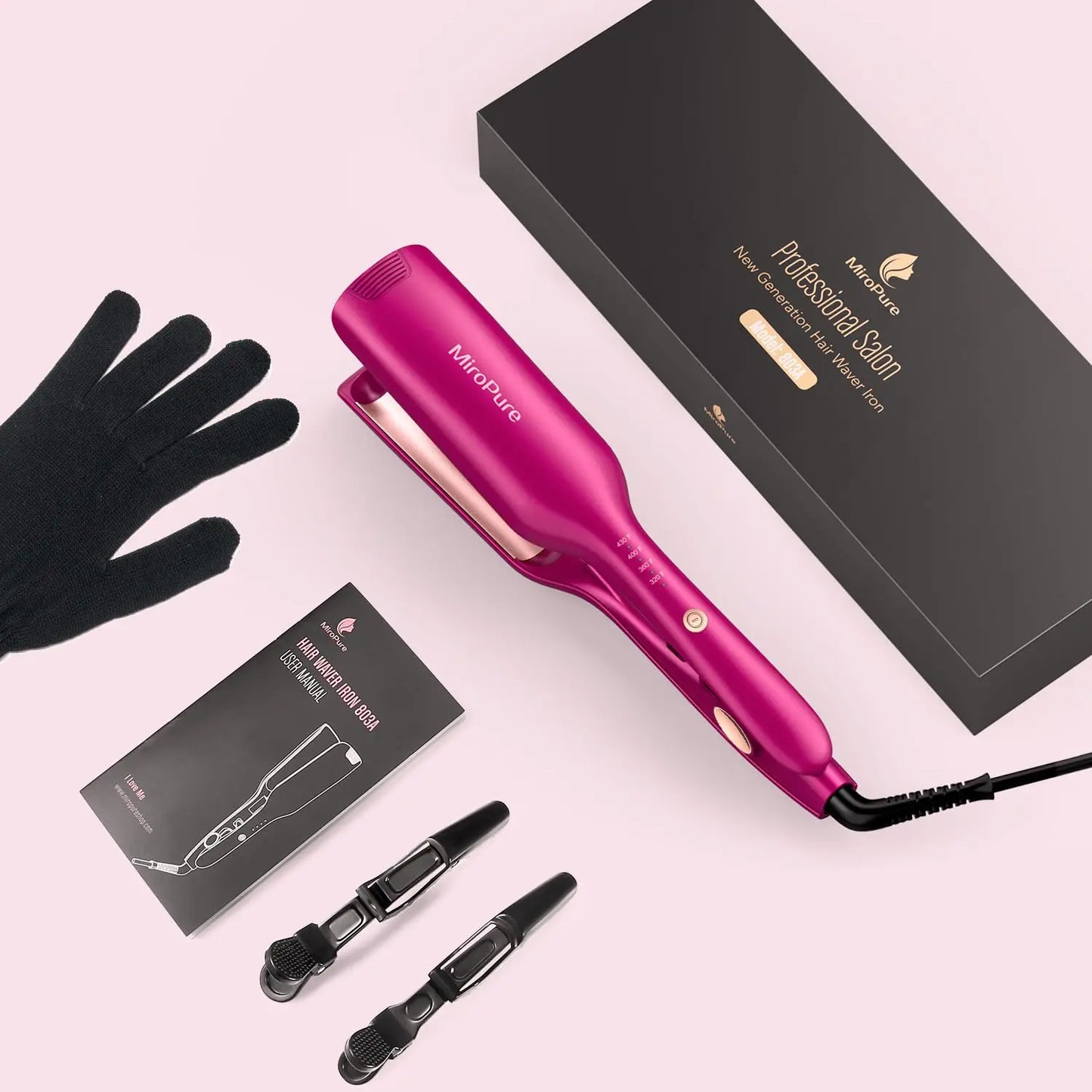 Wave Iron for Beach Curls in Hair, Heater Automatically Turns Off