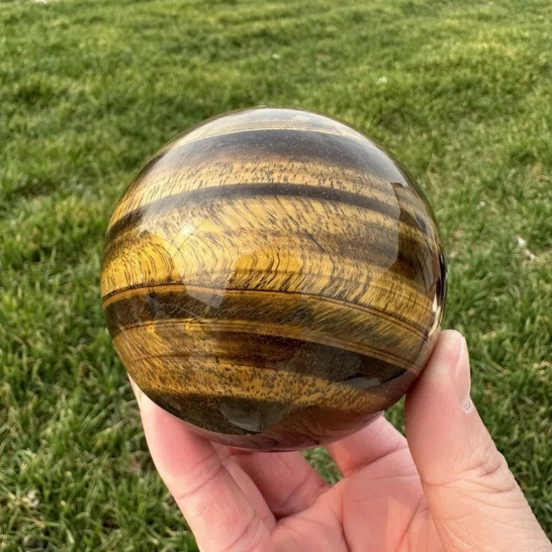 80mm+ Natural Tiger Eye Jasper Sphere