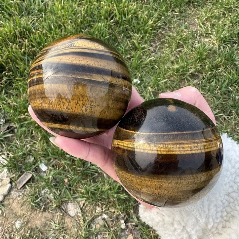 80mm+ Natural Tiger Eye Jasper Sphere