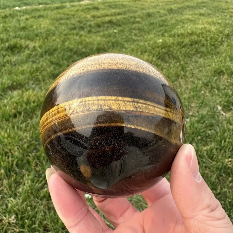 80mm+ Natural Tiger Eye Jasper Sphere