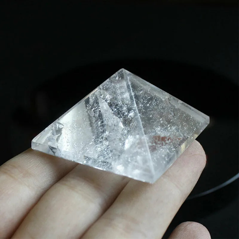 Raw Natural Quartz Crystal Pyramid Chakra, Reiki Stone