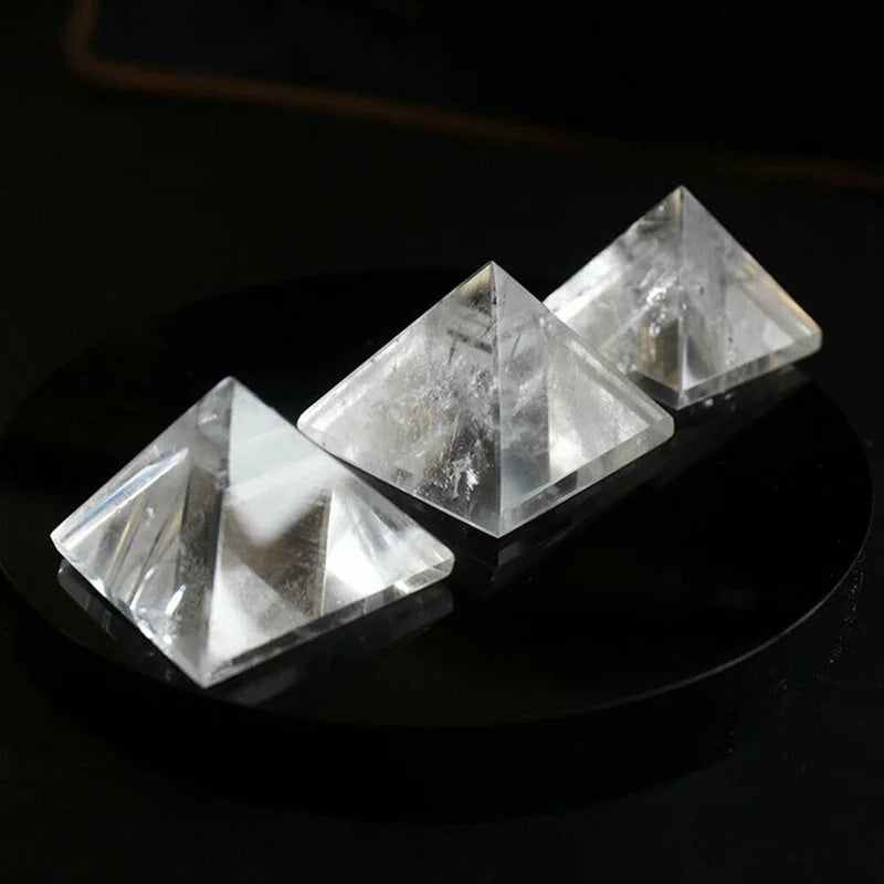 Raw Natural Quartz Crystal Pyramid Chakra, Reiki Stone