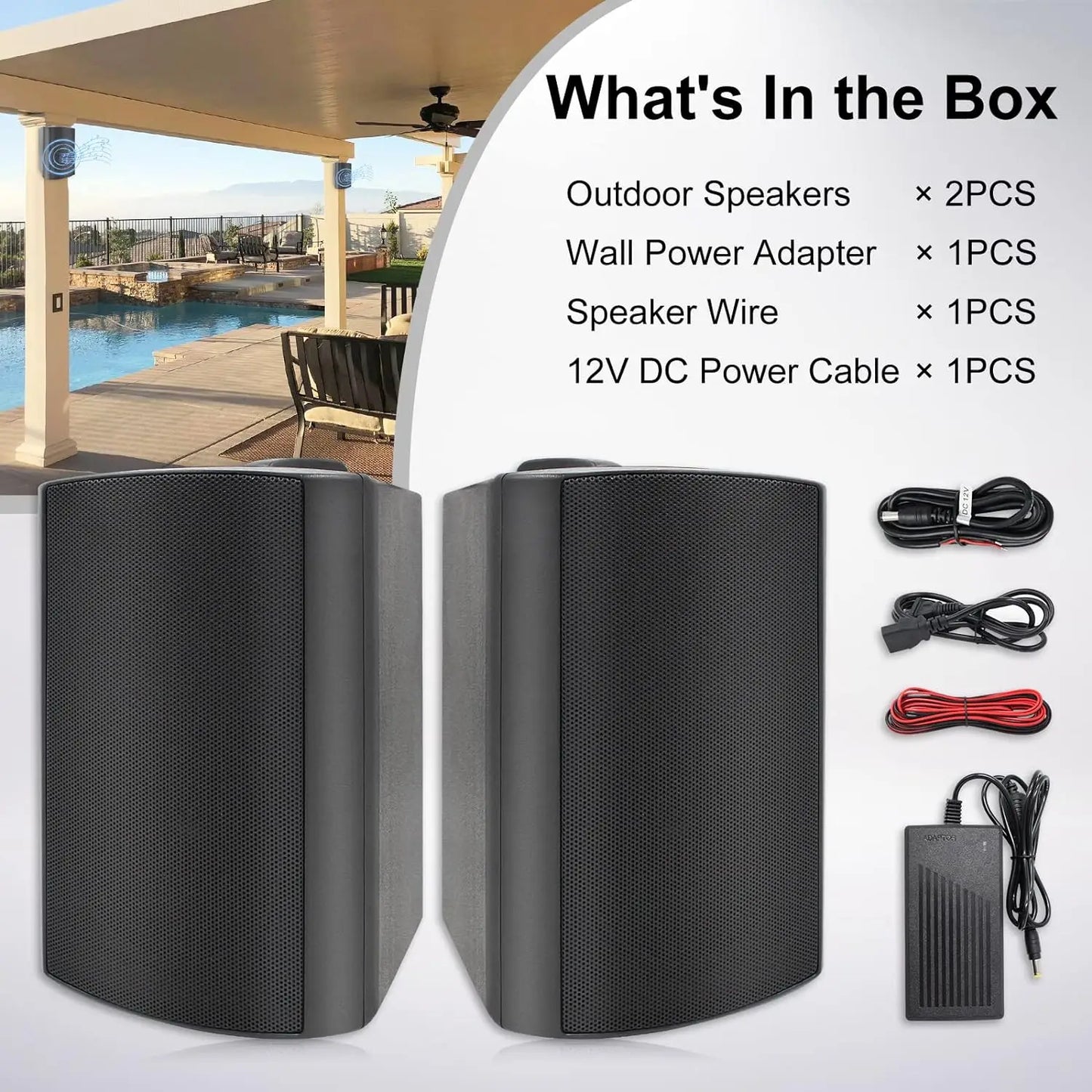 Outdoor Bluetooth Speakers Waterproof Wired 200 Watt