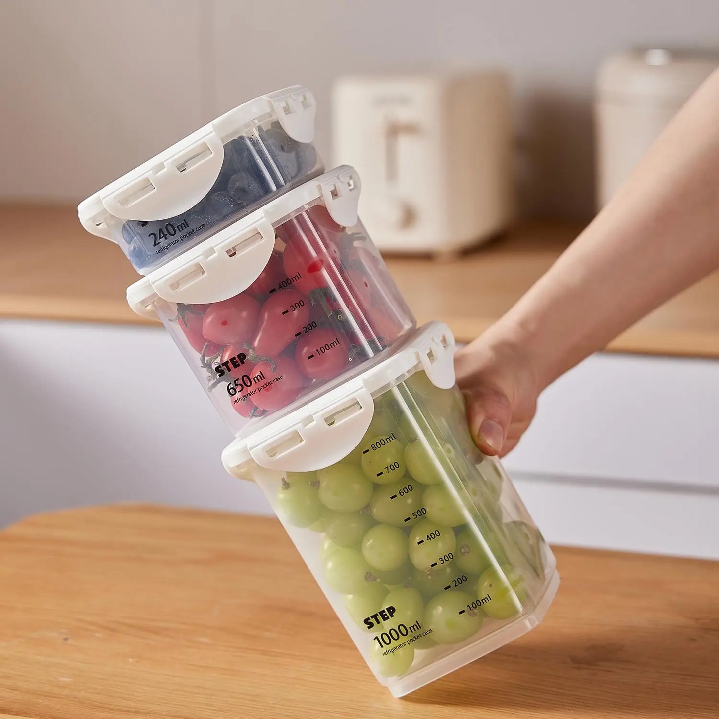 16pcs Kitchen Food Storage Vessels With Sealed Lid, Leakproof