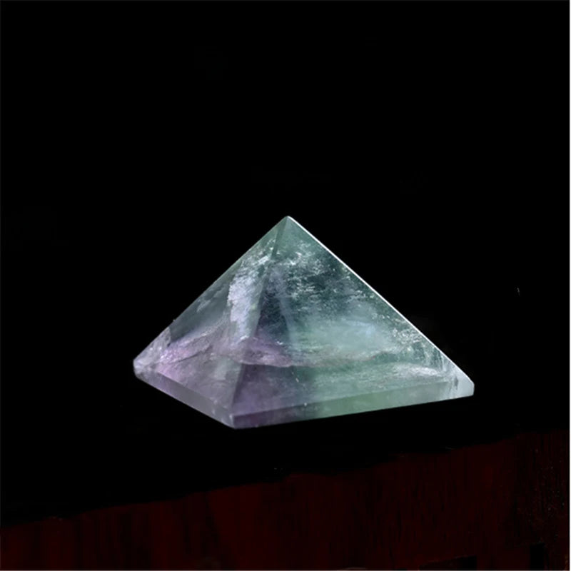 Raw Natural Rainbow Fluorite Quartz Crystal Pyramid