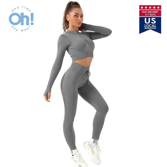 Seamless Gym Clothing Workout Fitness Top and Yoga Pants