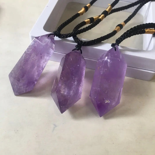 Natural Purple Brazilian Amethyst Quartz Pendant