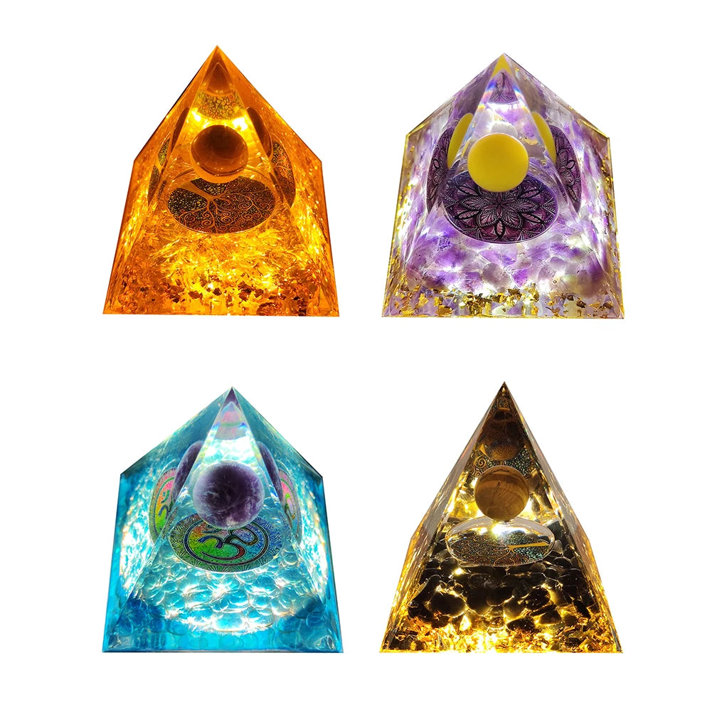 Energy Generator Orgone Pyramid Healing Crystals