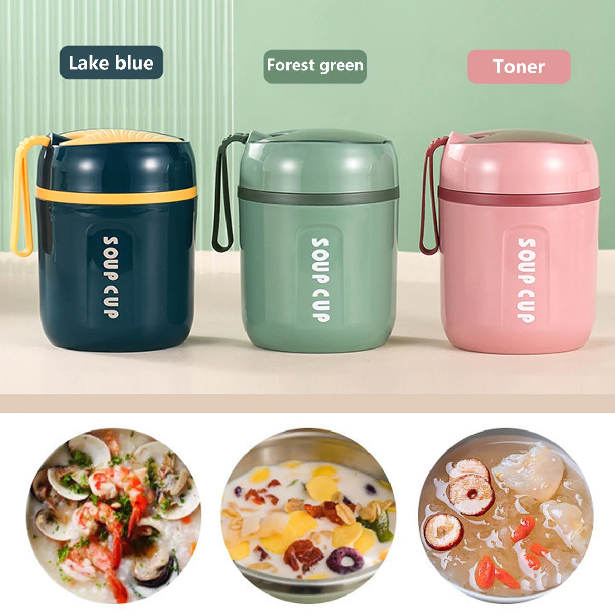 480ml Mini Thermal Lunch Box Stainless Steel Container with Spoon