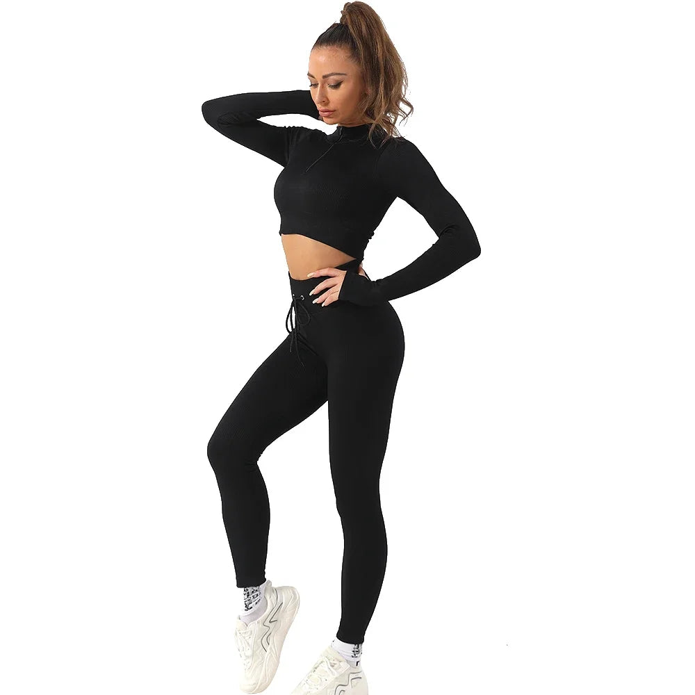 Seamless Gym Clothing Workout Fitness Top and Yoga Pants