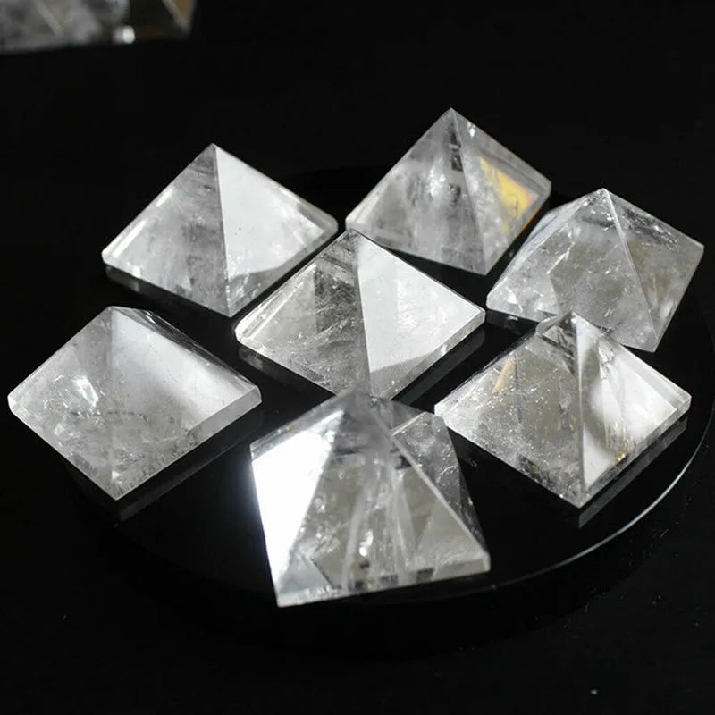 Raw Natural Quartz Crystal Pyramid Chakra, Reiki Stone