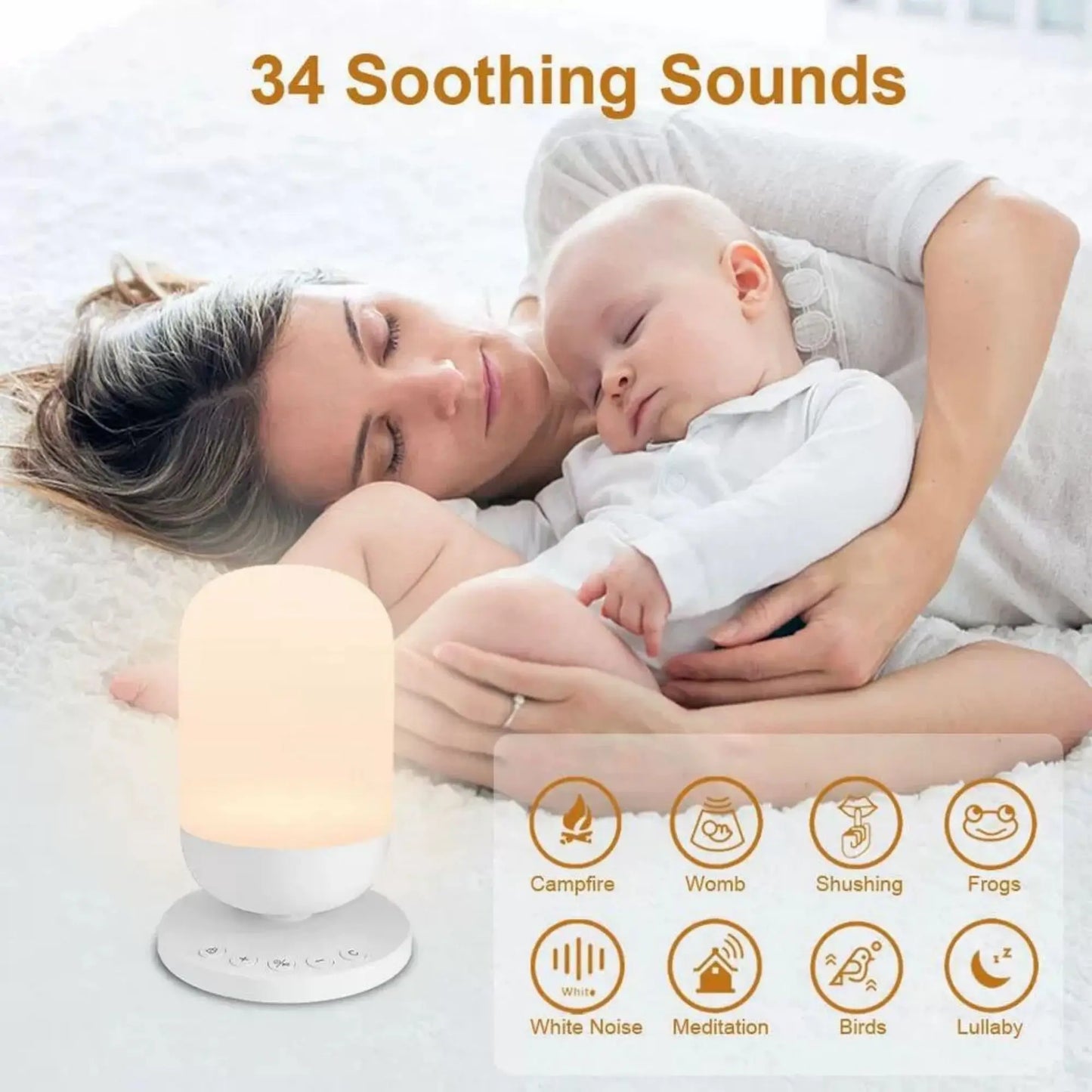 Sleep Aids with 34 Soothing Sounds White Noise Machine & Night Light