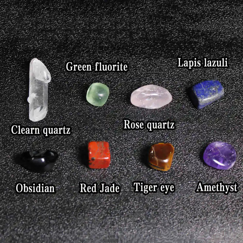 7 Chakra Stones Set: Polished Stone Balance Kit W/ Carry Pouch