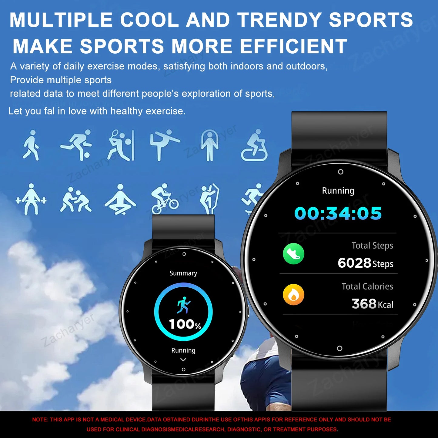 Smart watch, wireless calling /dial, multi -Sport mode, Suitable for iPhone/Andriod