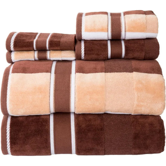 6PC Towel Set - Absorbent Cotton Towels