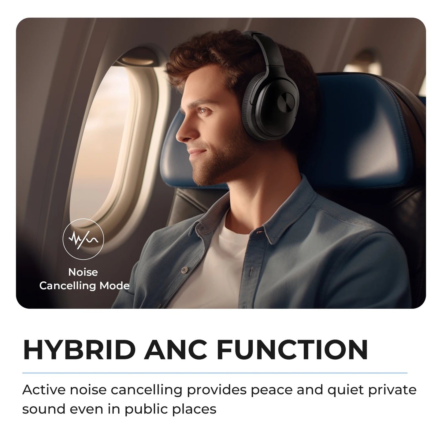 Noise Cancelling Headphones with Wireless Bluetooth