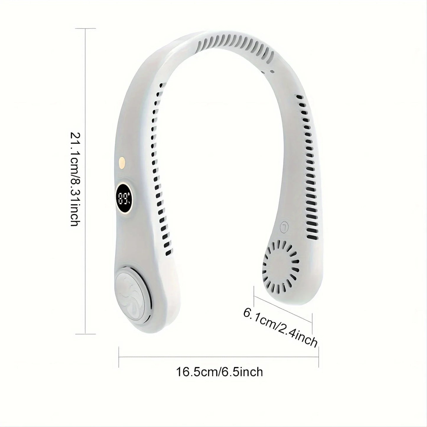 Portable Rechargeable Bladeless Neck Fan - 360° Cooling