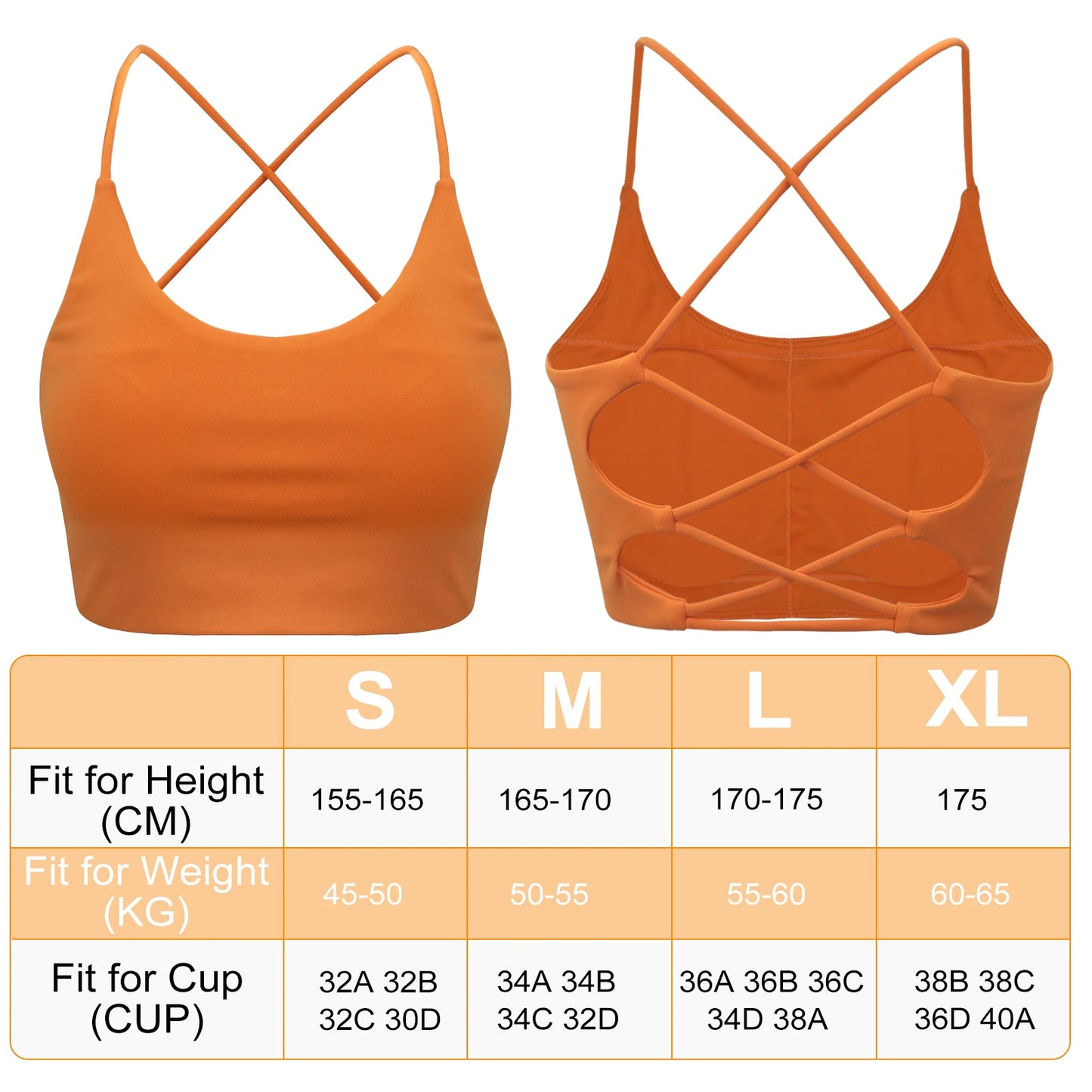 3 PCS Sports Bra Criss Cross Straps with Removable Padding