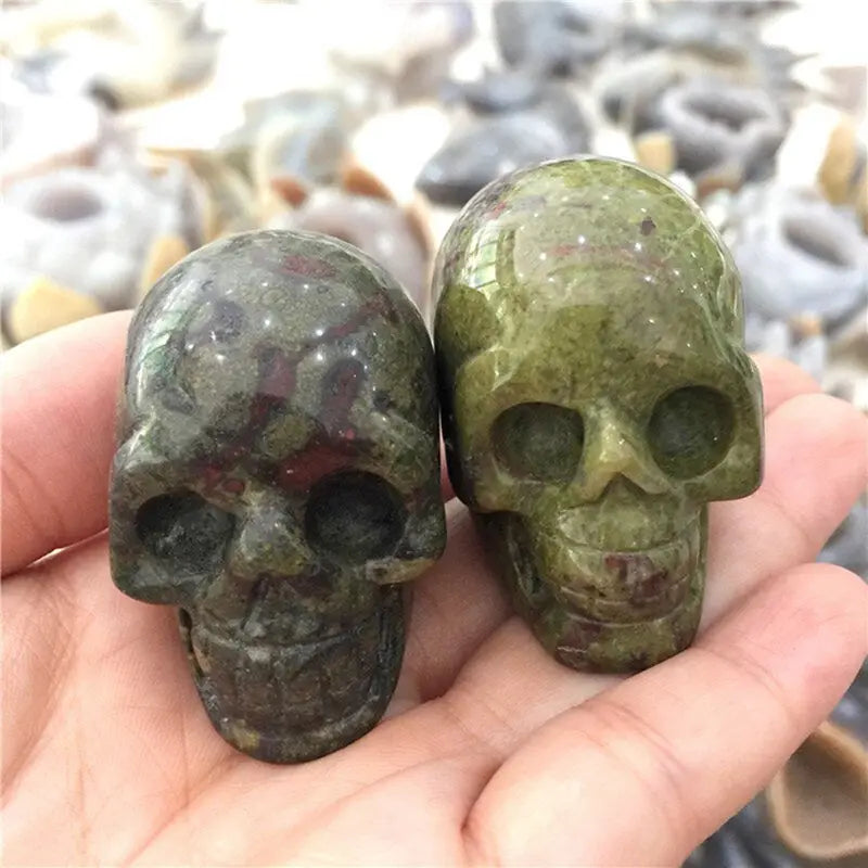 2" Raw Natural Dragon Blood Crystal Ghost Skull