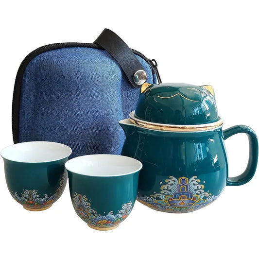 Portable Ceramic Tea Cup Set