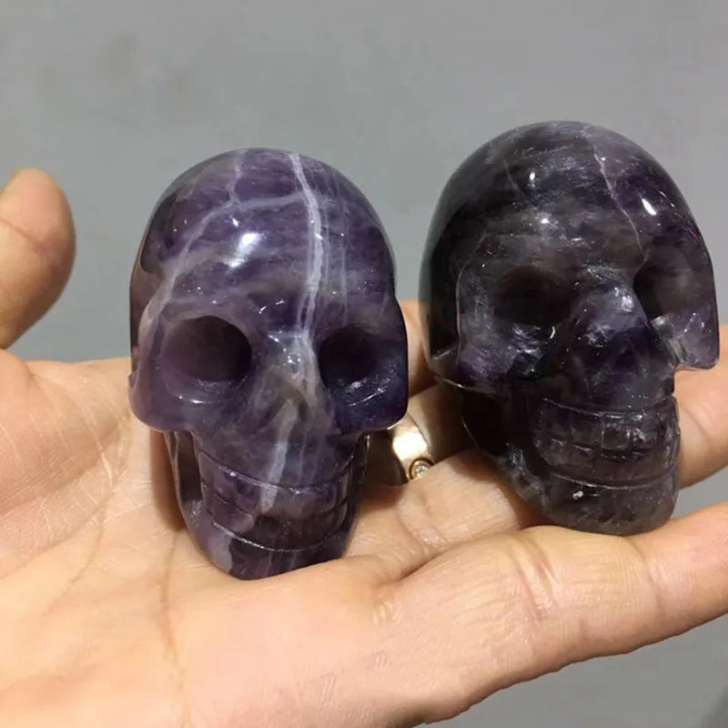 2" Natural Dream Amethyst Crystal Ghost Skull