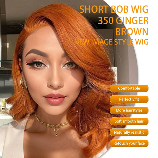 Body Wave Orange Ginger Colored 4x4 HD Lace Front Wig Human Hair