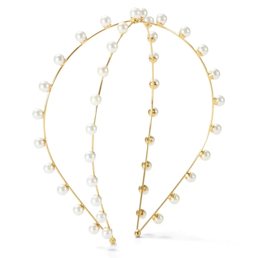 Double Layer Pearl Headband Pearl Hair Accessory